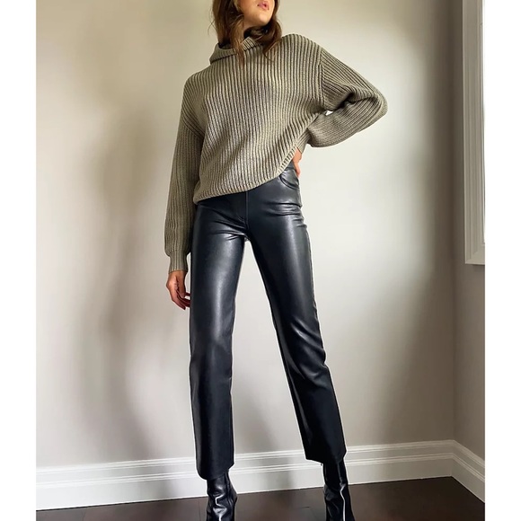 Aritzia wilfred melina faux leather pants black - Picture 9 of 12